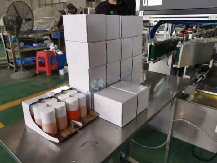 Cartoning machine for Deodorant roll-on bottles-Customer fro