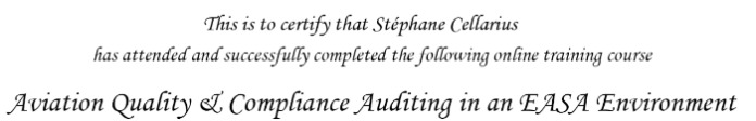 Certification EASA Expert conformité, qualité, audit...